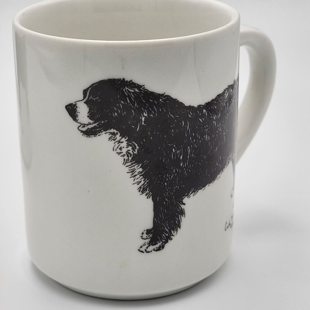 Vintage Newfoundland Dog Ceramic Coffee Mugs By Cindy Farmer 1986 Set of 2 - Picture 2 of 9